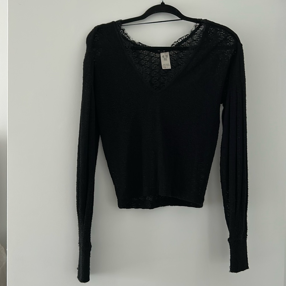 Free People Black Sheer Long Sleeve
